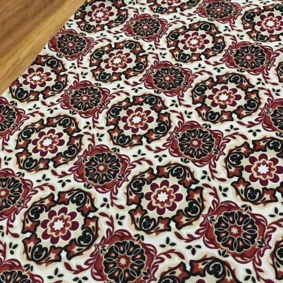 Ann Taylor Factory Abstract Orange Medallion Floral Shirt Size Small Petite - Picture 3 of 4